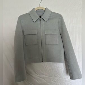 Theory wool cropped coat. Light blue.